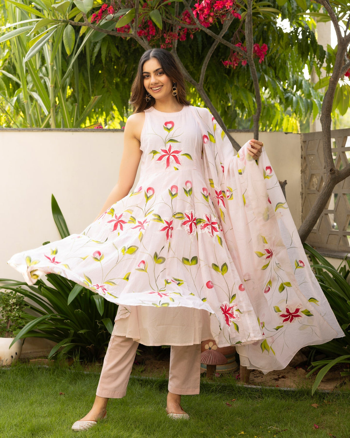 Ivory Bloom Handpainted Suit Set