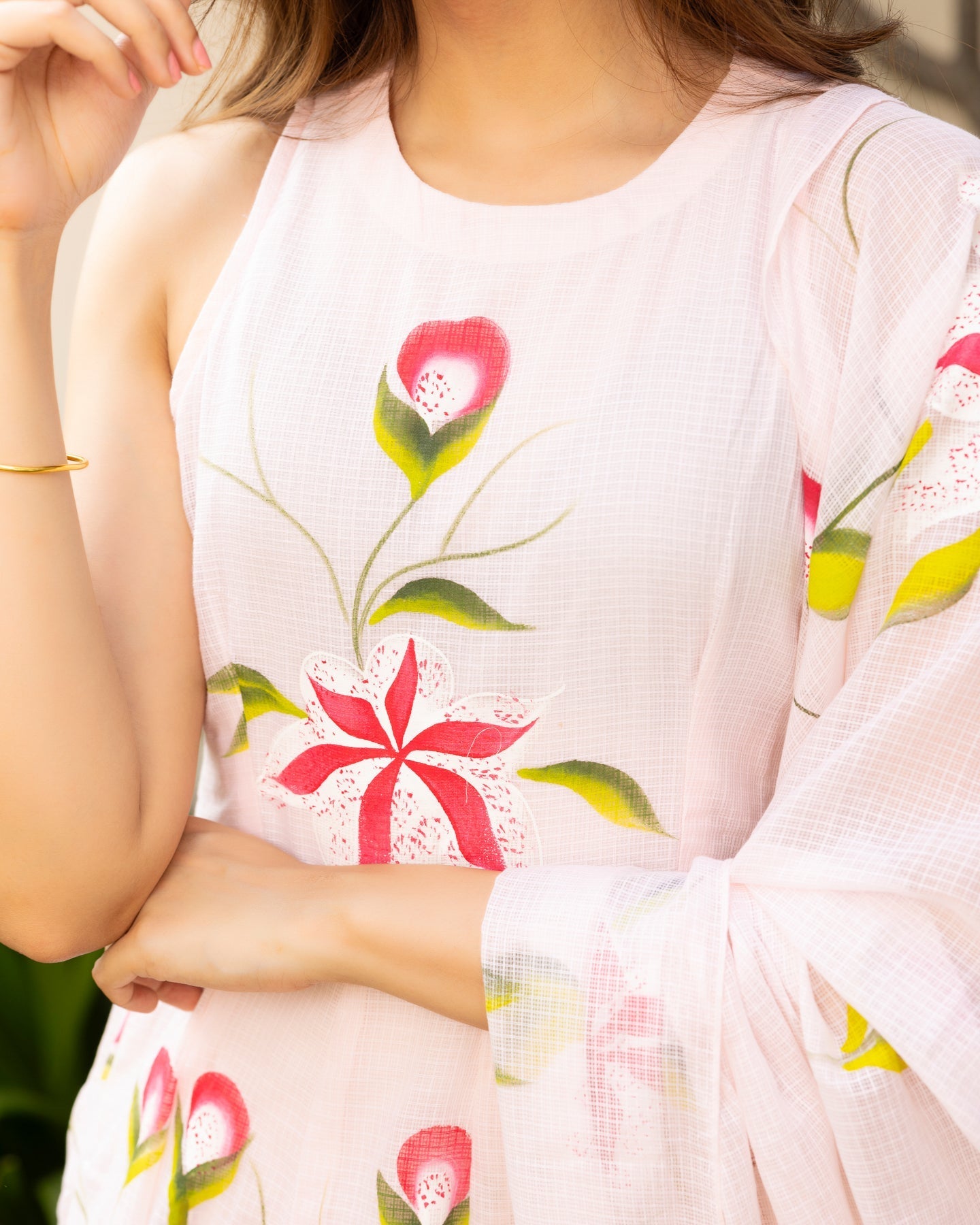 Ivory Bloom Handpainted Suit Set