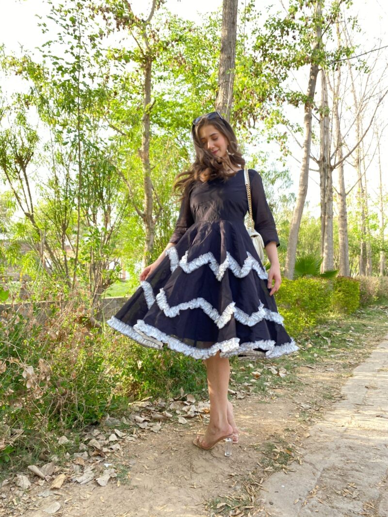 black chanderi dress