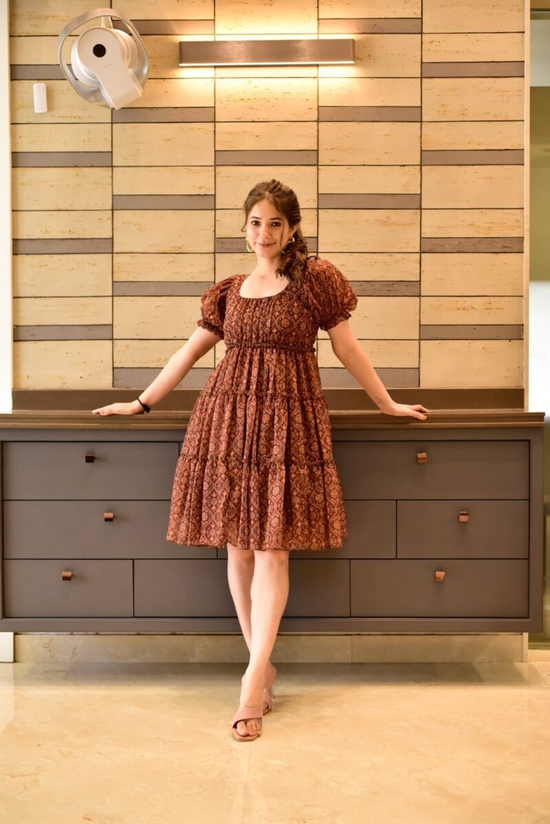 brown harbour georgette dress - Image 2