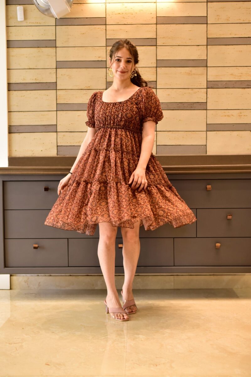 brown harbour georgette dress - Image 3