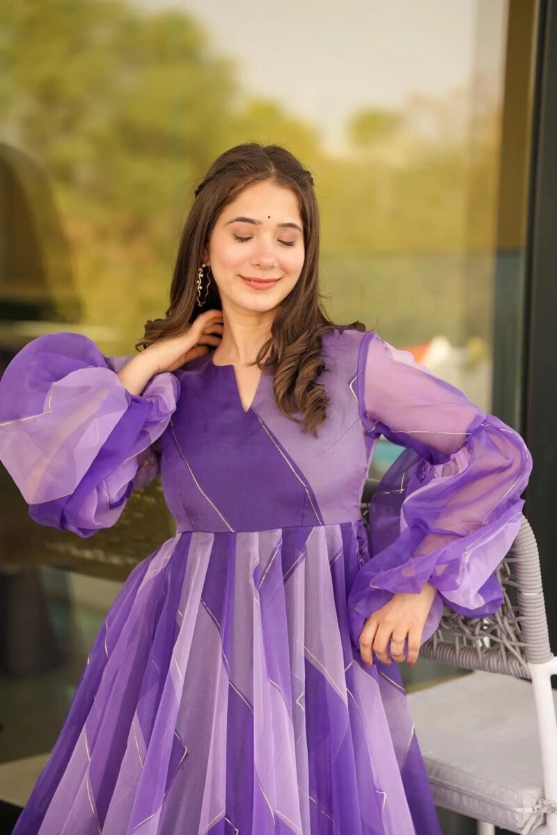 Aniya purple organza dress - Image 5